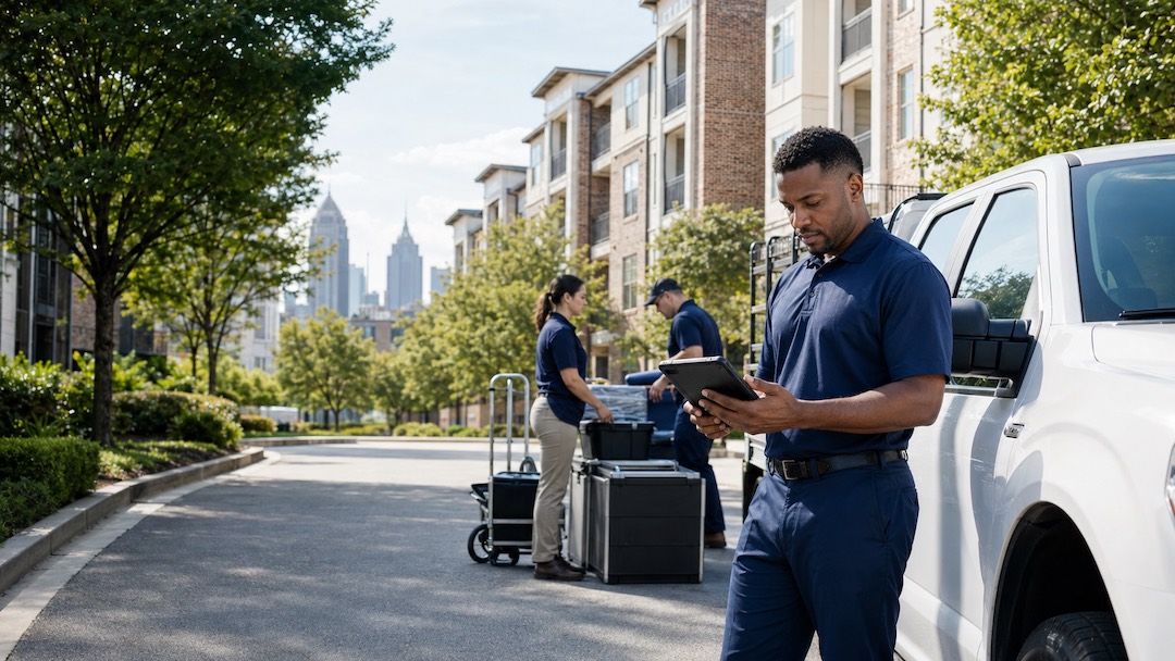 Terminus property-services crew coordinating at a Metro Atlanta residential community